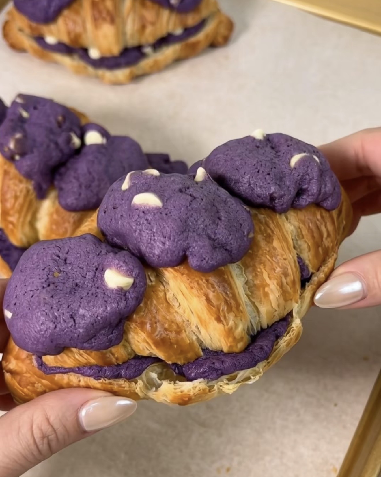 Ube Crookie: Viral Croissant Stuffed with Ube Cookie Dough