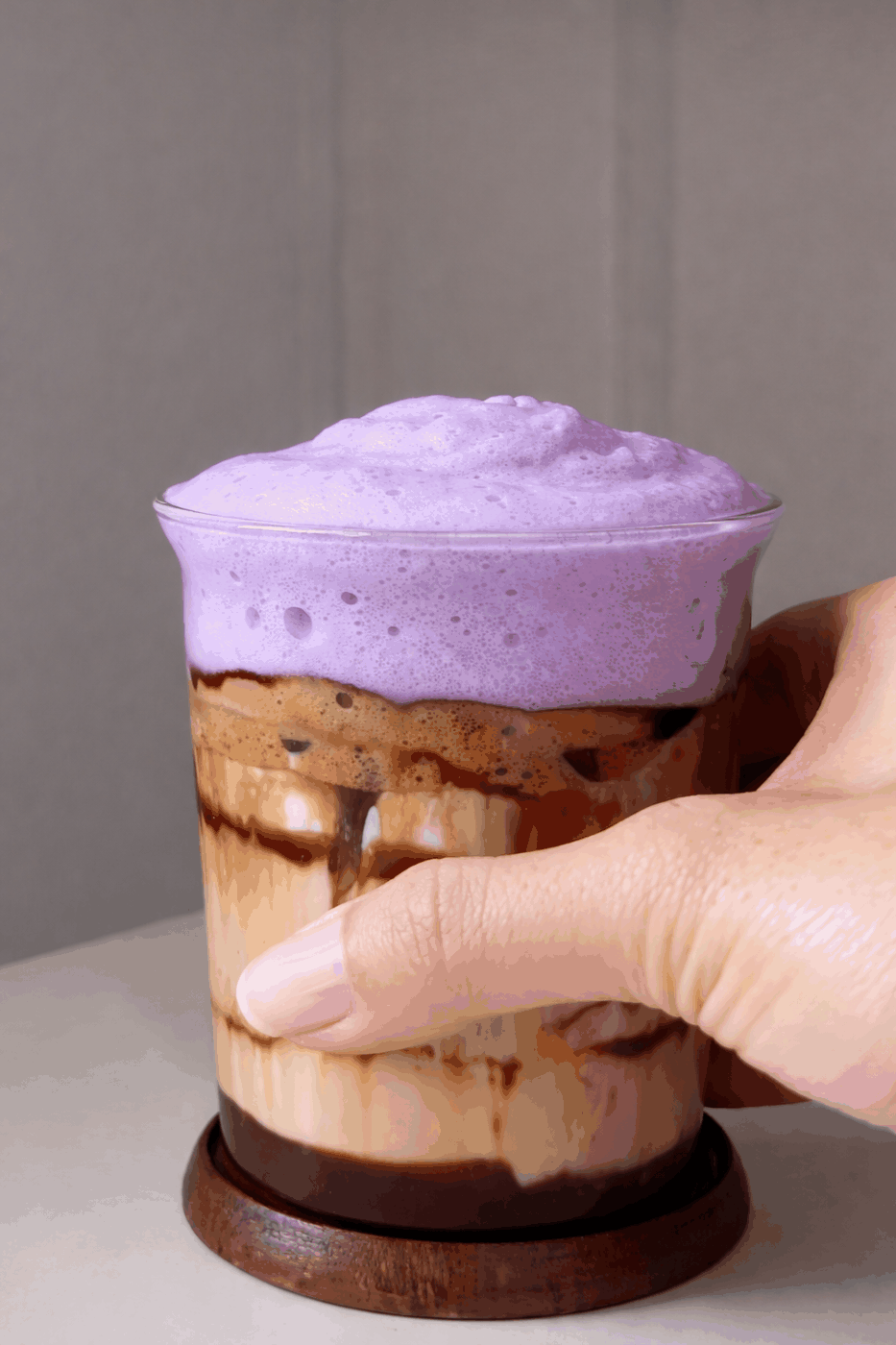 Ice Ube and Dark Chocolate Latte