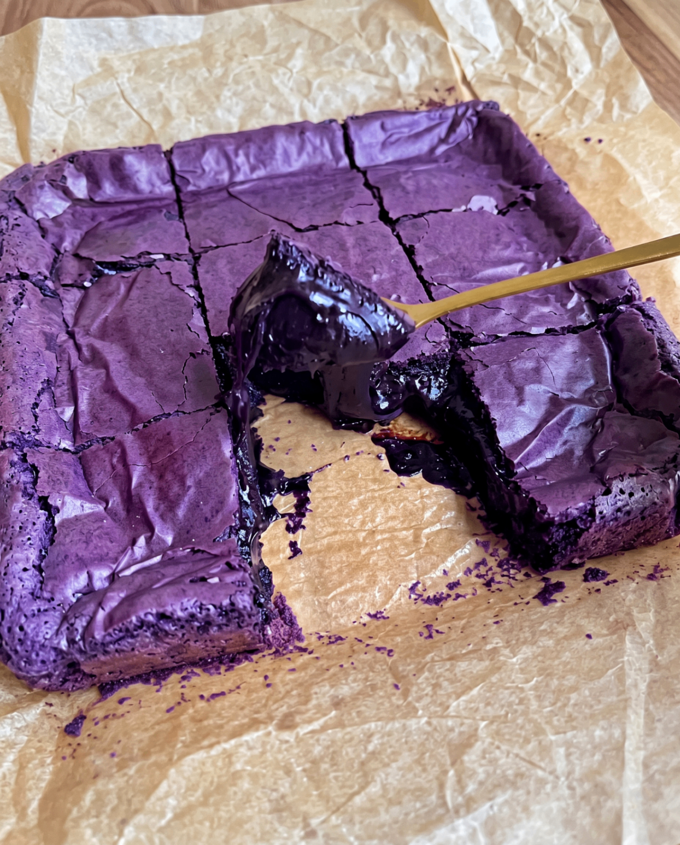 Gooey Ube Brownies: Molten White Chocolate Recipe