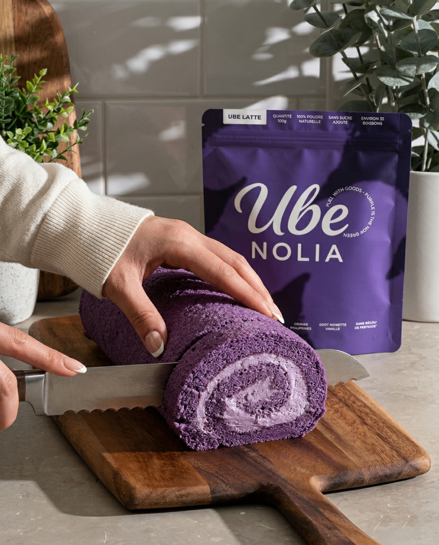 Ube Roll Cake: Soft Purple Chiffon Swiss Roll